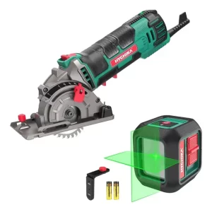 Minisierra Circular Hychika 4a Con 3 Hojas, Láser Nivel 360