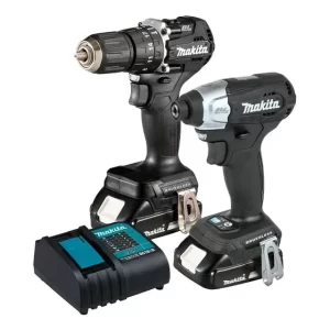 Kit Inalámbrico Makita de con Taladro Percutor y Atornillador de Impacto