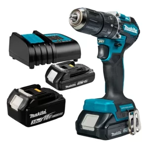Kit Taladro Percutor Makita 13mm 18v 2 Bat 1.5 Ah+1 Bat 3ah