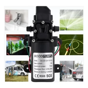 Bomba de Agua Diafragma Portátil Lomereces 6L/Min 70W Inteligente Negro