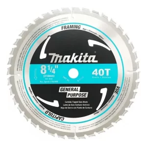 Disco De Sierra 8-1/4 X 40d Para Madera Makita D31728 Color Plateado