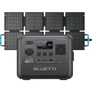 Bluetti Ac50b Generador Solar Con 60w Panel Solar, 448wh Batería Lifepo4, 700w Salida De Ca (1000w Power Lifting) Para Acampar, Emergencias, Viajes