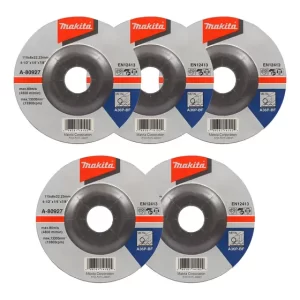 Pack 5 Discos Desbaste Metal 4-1/2'' 6mm Makita