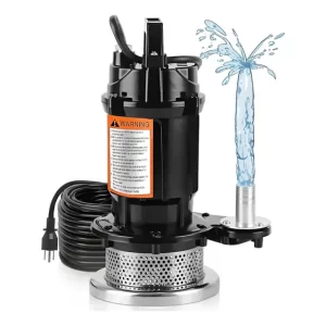 Bomba Sumergible 370w 1/2hp Aguas Sucias 1500l/h Negro