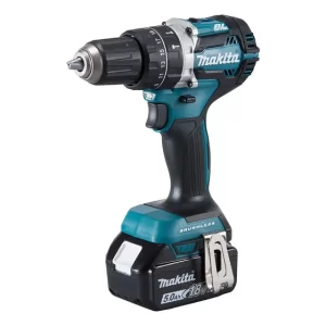 Taladro percutor atornillador inalámbrico de 13mm Makita DHP484RFE + accesorio con maletín de transporte
