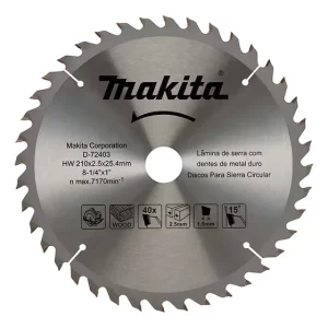 Disco De Sierra 8-1/4''x2,5x25,4mm 40 D Madera - Makita