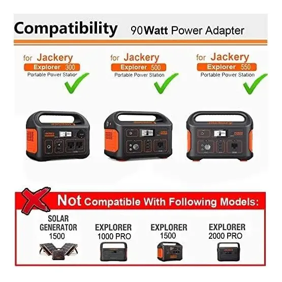 Para El Cargador De Jackery, Mjpower 24v 90w Adaptador De Ca
