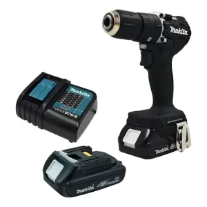 Taladro percutor atornillador inalámbrico de 13mm Makita DHP487YX2B + accesorio