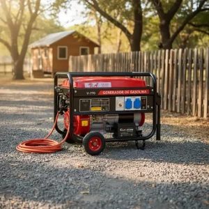 Generador Eléctrico A Gasolina V-770 5000w 25 Amperes + Bateria Arranque Electrónico 25 Litros
