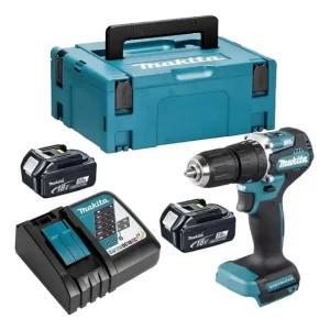 Taladro Percutor Inalámbrico Makita Dhp487rfj 13 Mm Color Turquesa