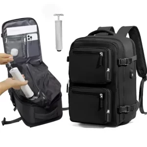 Mochila De Viaje Avión Aprobado Gran Capacidad Expandible Con Bomba, Mochilas De Transporte Aprobadas Para Vuelos, Bolsas De Compresión Portátil