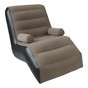 Sofá Sillón Silla Puff Inflable Apoya Brazos Tumbona Camping Color Marrón