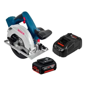 Sierra Circular Inalámbrica Bosch Gks + Batería Color Azul Oscuro