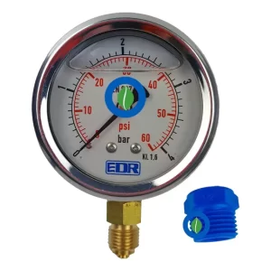Manómetro Glicerina 0-4 Bar 63mm Mas Adaptador 1/4x1/2