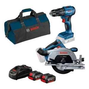 Sierra Circular 7 1/4  +taladro Percutor + Kit Bateria Bosch
