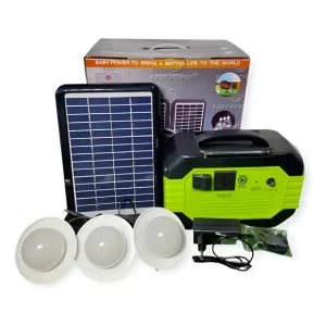 Kit Camping Solar Portátil 100w. Ampolleta. Fm/bluetooth
