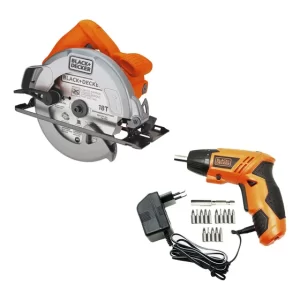 Kit Sierra Circular 1400w + Atornillador 4.8v Black+decker