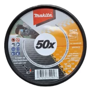 Pack 50 Discos Corte Metal 4 1/2 1mm D-72001 Makita