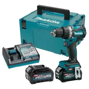 Taladro Percutor Makita 40v + Bl4025x2un+dc40ra Hp001gd201 Color Turquesa