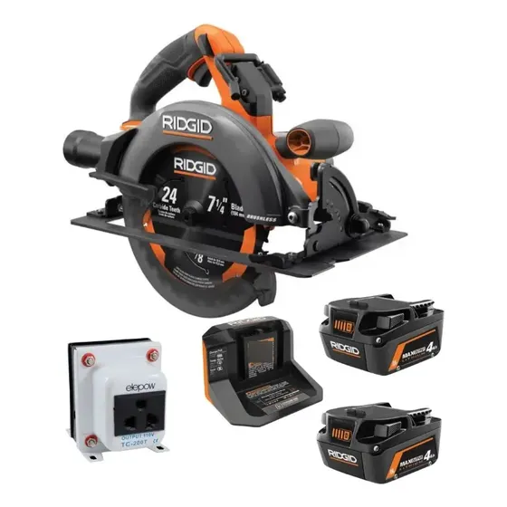 Kit Sierra Circular 7-1/4 + Cargador + Bateeria Ridgid