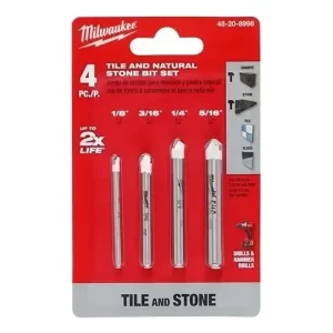 Juego De Brocas Para Piedra Y Granito 4pz 48208998 Milwaukee