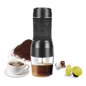 Máquina Café Expreso Portátil Manual 3 En 1 Capsulas Nes Dg Marca Aspor Modelo 531as Capacidad Del Tanque De Agua 80ml Con Presion De Bomba De 10bar