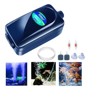 Bomba De Aire Oxígeno Para Pecera Acuario Salida Doble 8w