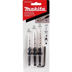 Juego Brocas 3pz Avellanado Madera A99661 Makita