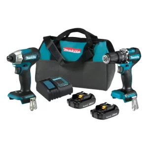 Taladro Percutor Dhp487 +atornillador Imp Dtd157 Makita Dlx2