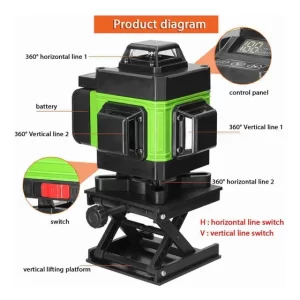 Nivel Laser Portátil Autonivelante con Pantalla LCD