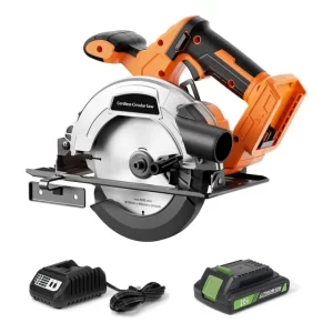 Sierra Circular Inalámbrica De 20 V Y 6-1/2 Pulgadas, Funcio