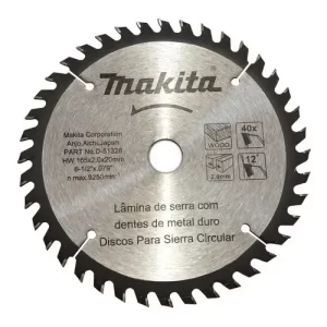 Makita D-51328 Disco De Sierra 6 1/2x 20 Mm X 40 T C/reducto