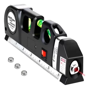 Nivel Laser 3 Burbujas con Cinta Métrica y Regla