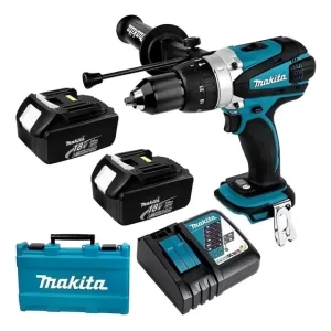 Taladro Percutor Inalámbrico Makita Atornillador 18v 2 Bat Color Turquesa
