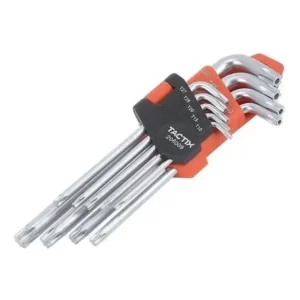 Llaves Allen Torx Tactix T10-T50 Larga 9 Piezas