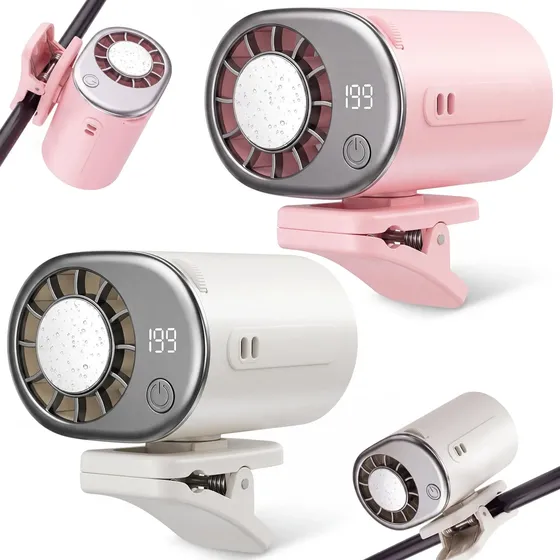 Aire acondicionado portátil Ventilador Clip Auto 2 Pzas Blanco
