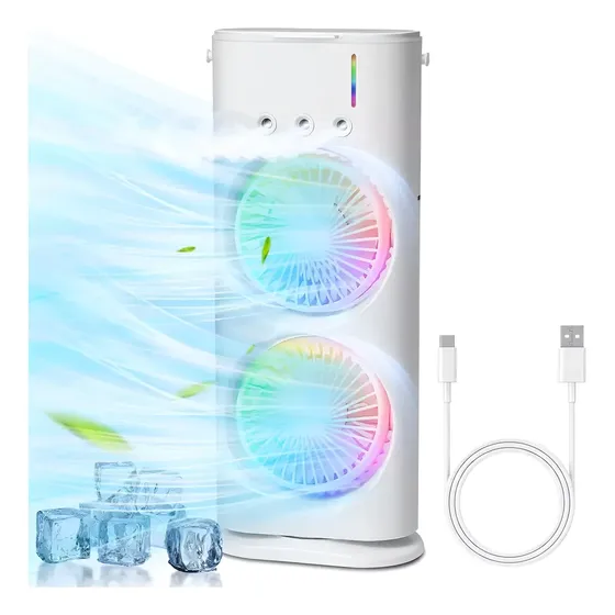 Aire acondicionado portátil Ventilador Humificador Doble