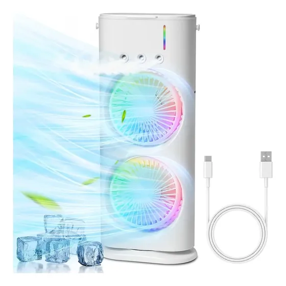 Aire acondicionado portátil Ventilador Humificador Doble